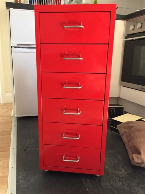 red steel cabinet|ikea red metal drawers.